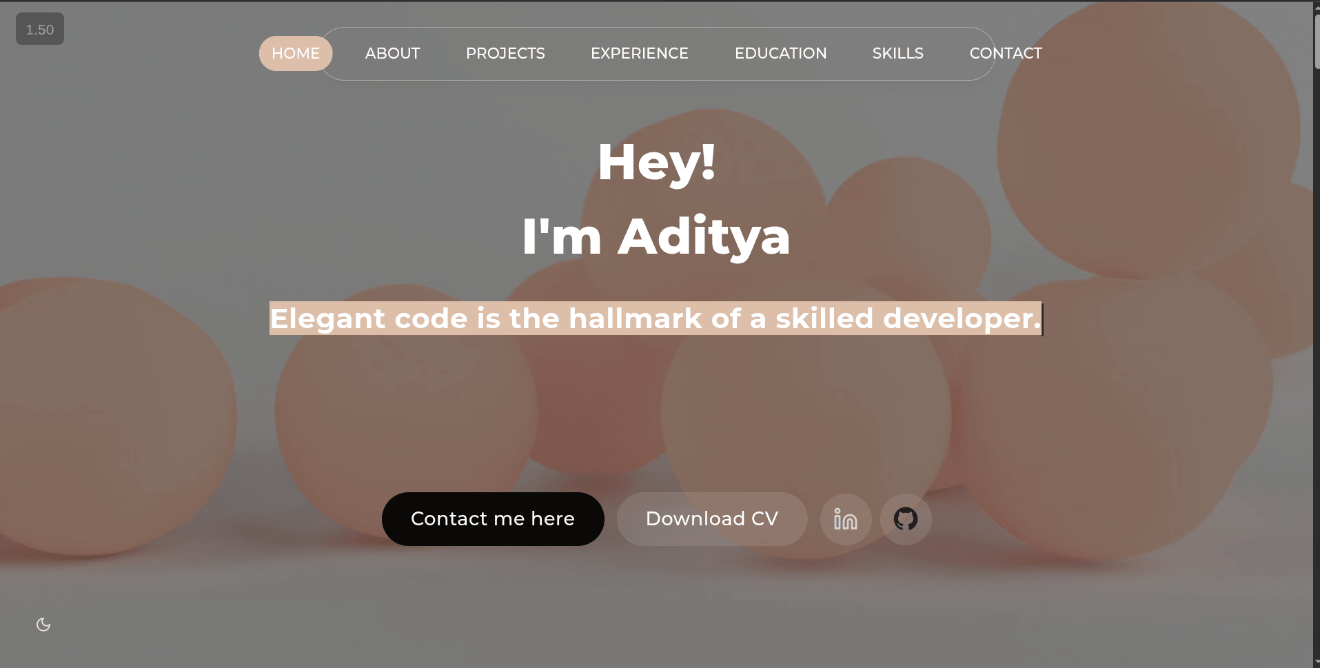 Screenshot of Portfolio project