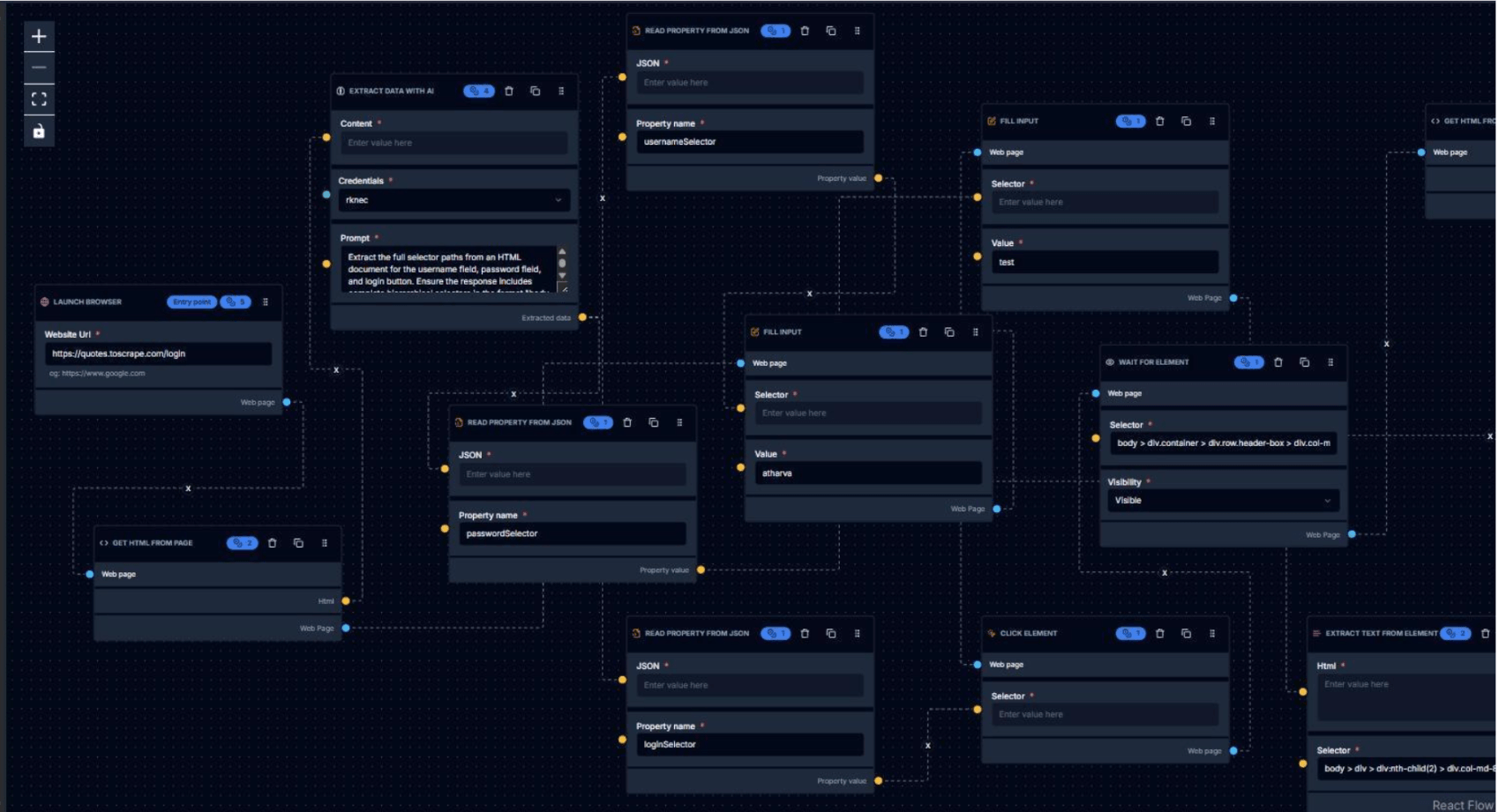 Screenshot of ScrapeFlow - No-code web-scraping platform project